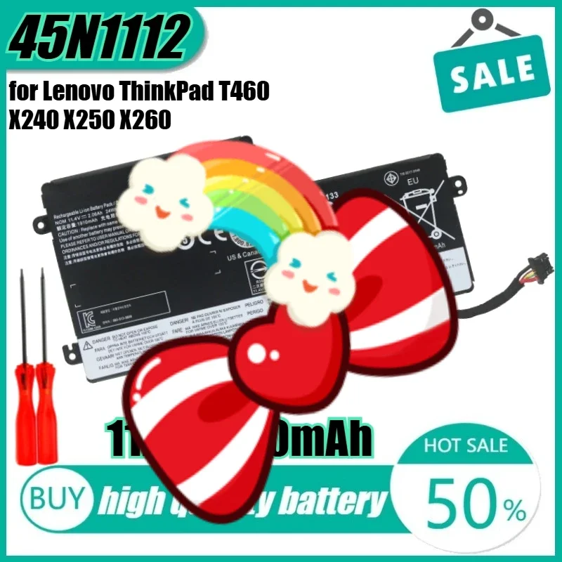 11.4V 24Wh 1910mAh 45N1112 Laptop Battery for Lenovo ThinkPad T460 X240 X250 X260 T440S T450S 45N1108 45N1109
11.4V 24Wh 1910mAh 45N1112 Laptop Battery for Lenovo ThinkPad T460 X240 X250 X260 T440S T450S 45N1108 45N1109