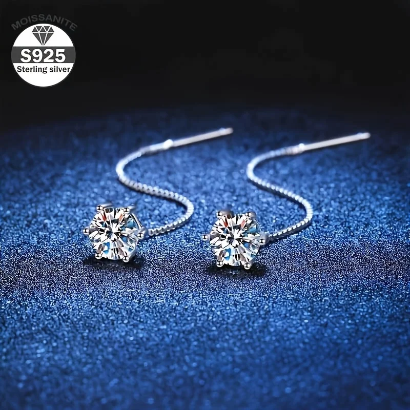 S925 1pair 1Carat *2pcs Moissanite Stud Earrings, Simple Classic Six-Claw Moissanite Earrings
S925 1pair 1Carat *2pcs Moissanite Stud Earrings, Simple Classic Six-Claw Moissanite Earrings