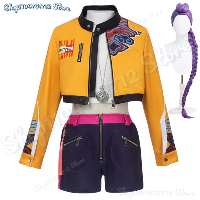 KPop Rumi Cosplay Costume Jacket Coat Tops Shorts Necklace Set Rumi Wig Women Halloween Carnival Party Role Playing Outfit Suit
KPop Rumi Cosplay Costume Jacket Coat Tops Shorts Necklace Set Rumi Wig Women Halloween Carnival Party Role Playing Outfit Suit