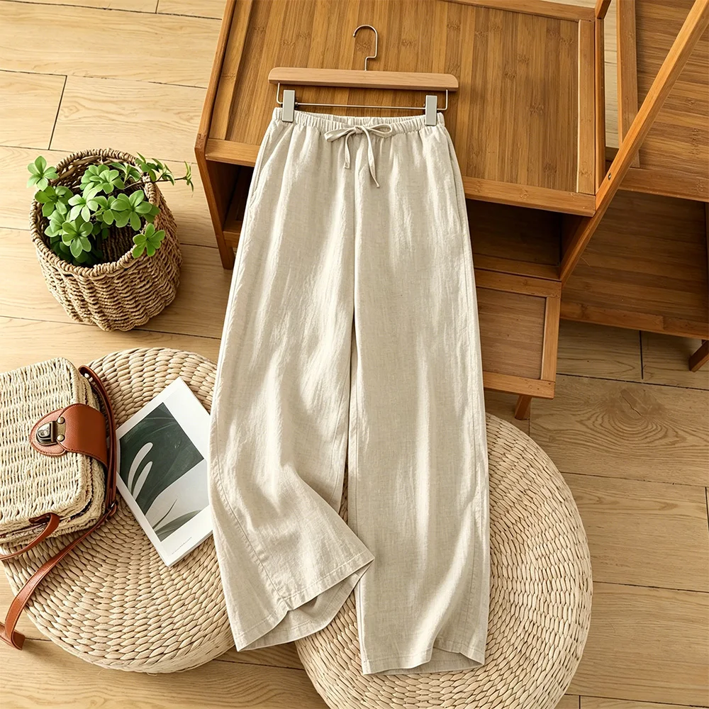 Casual Cotton Linen Wide Leg Pants Women's plus Size Summer New Style Thin Nine Points Trousers Loose Fit Straight Leg Pants
Casual Cotton Linen Wide Leg Pants Women's plus Size Summer New Style Thin Nine Points Trousers Loose Fit Straight Leg Pants