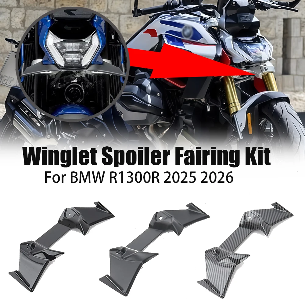 New Front Spoiler Aerodynamic Winglet Fairing Kit Motorcycle Air Wing Mod Accessories Fit For BMW R1300R 2025 2026
New Front Spoiler Aerodynamic Winglet Fairing Kit Motorcycle Air Wing Mod Accessories Fit For BMW R1300R 2025 2026