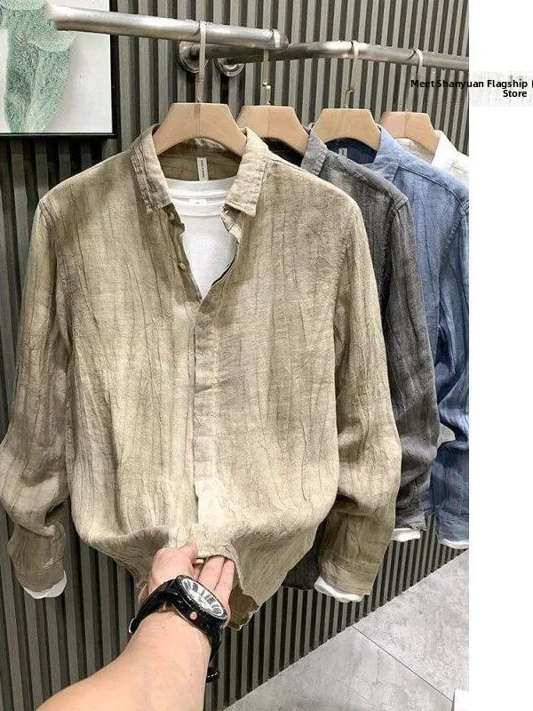 Elegant Linen Shirt Men's Long Sleeve Spring Autumn Style Individual Personality Outerwear Casual Chic Citywalk Fashion
Elegant Linen Shirt Men's Long Sleeve Spring Autumn Style Individual Personality Outerwear Casual Chic Citywalk Fashion