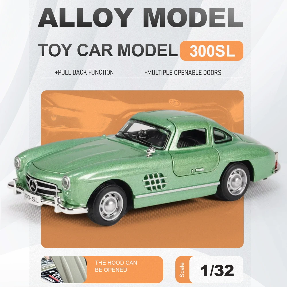 1:32 Alloy 300SL Shelby Cobra Cars Models Toy Wheel Pull Back Miniature Vehicle Rubber Tires Vintage Car for Birthday Gifts
1:32 Alloy 300SL Shelby Cobra Cars Models Toy Wheel Pull Back Miniature Vehicle Rubber Tires Vintage Car for Birthday Gifts