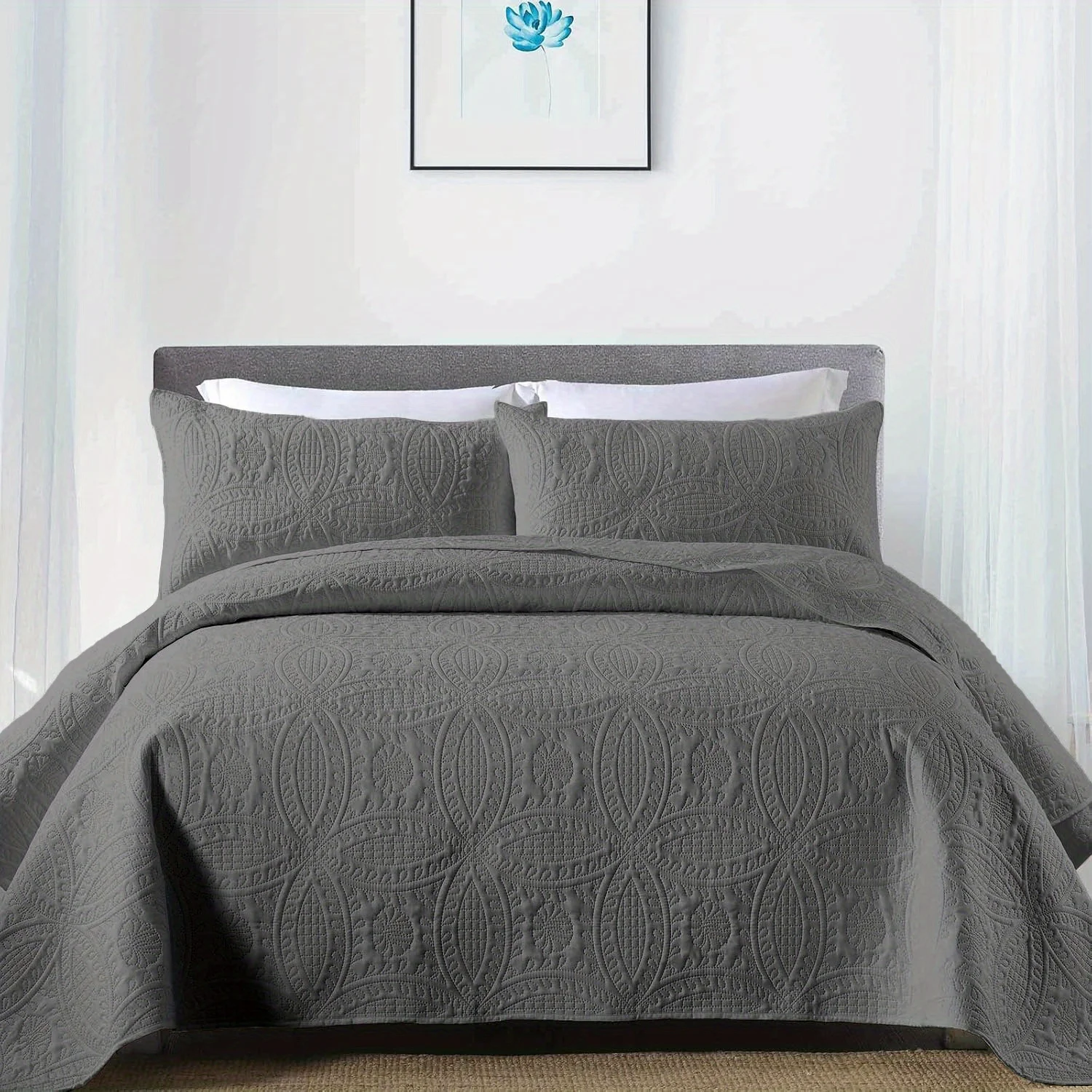 Blue Quilt Set for Beds - Lightweight Microfiber Bedspread Perfect for Summer, Featuring a Modern Coin Pattern Coverlet Suitable
Blue Quilt Set for Beds - Lightweight Microfiber Bedspread Perfect for Summer, Featuring a Modern Coin Pattern Coverlet Suitable