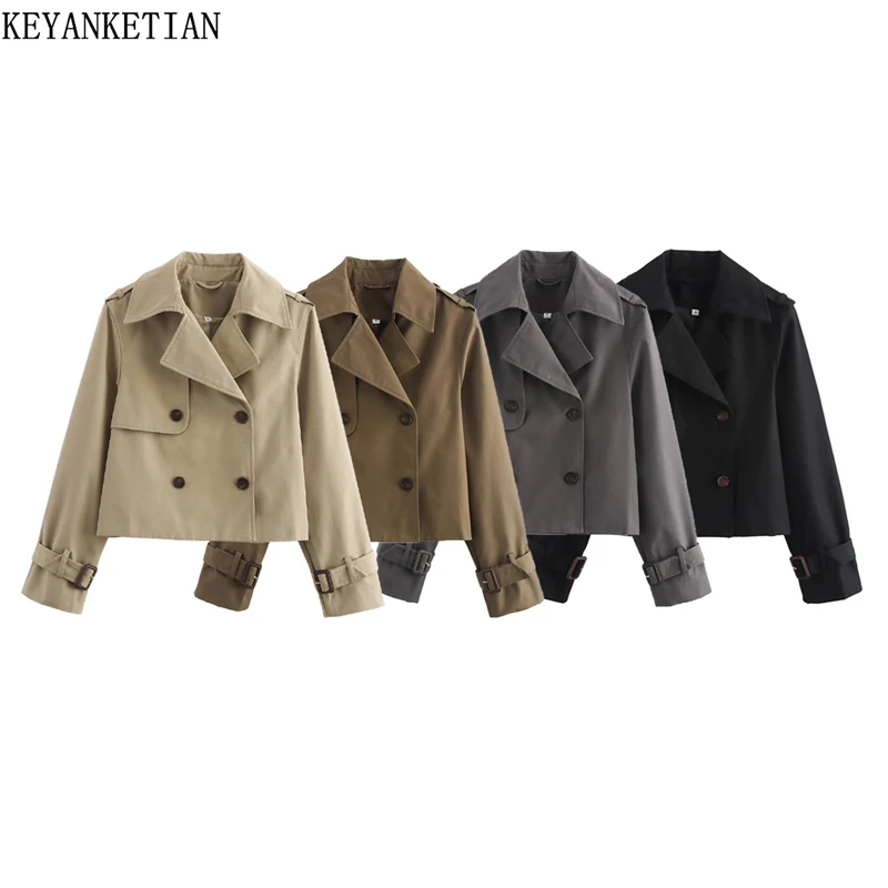 KEYANKETIAN 2024 Winter New Women's Short Trench Coat Korean Classic Double Breasted Straight Fashion Solid color Cropped Blazer
KEYANKETIAN 2024 Winter New Women's Short Trench Coat Korean Classic Double Breasted Straight Fashion Solid color Cropped Blazer