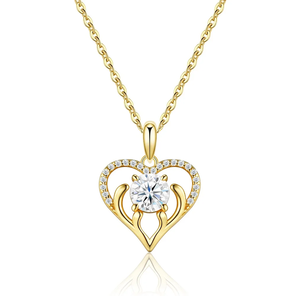 Apaison Exquisite 6.5 mm 1 Carat Moissanites Necklace Pendant for Women-Wedding Engagement Anniversary Gold Plated Jewelry Gift
Apaison Exquisite 6.5 mm 1 Carat Moissanites Necklace Pendant for Women-Wedding Engagement Anniversary Gold Plated Jewelry Gift
