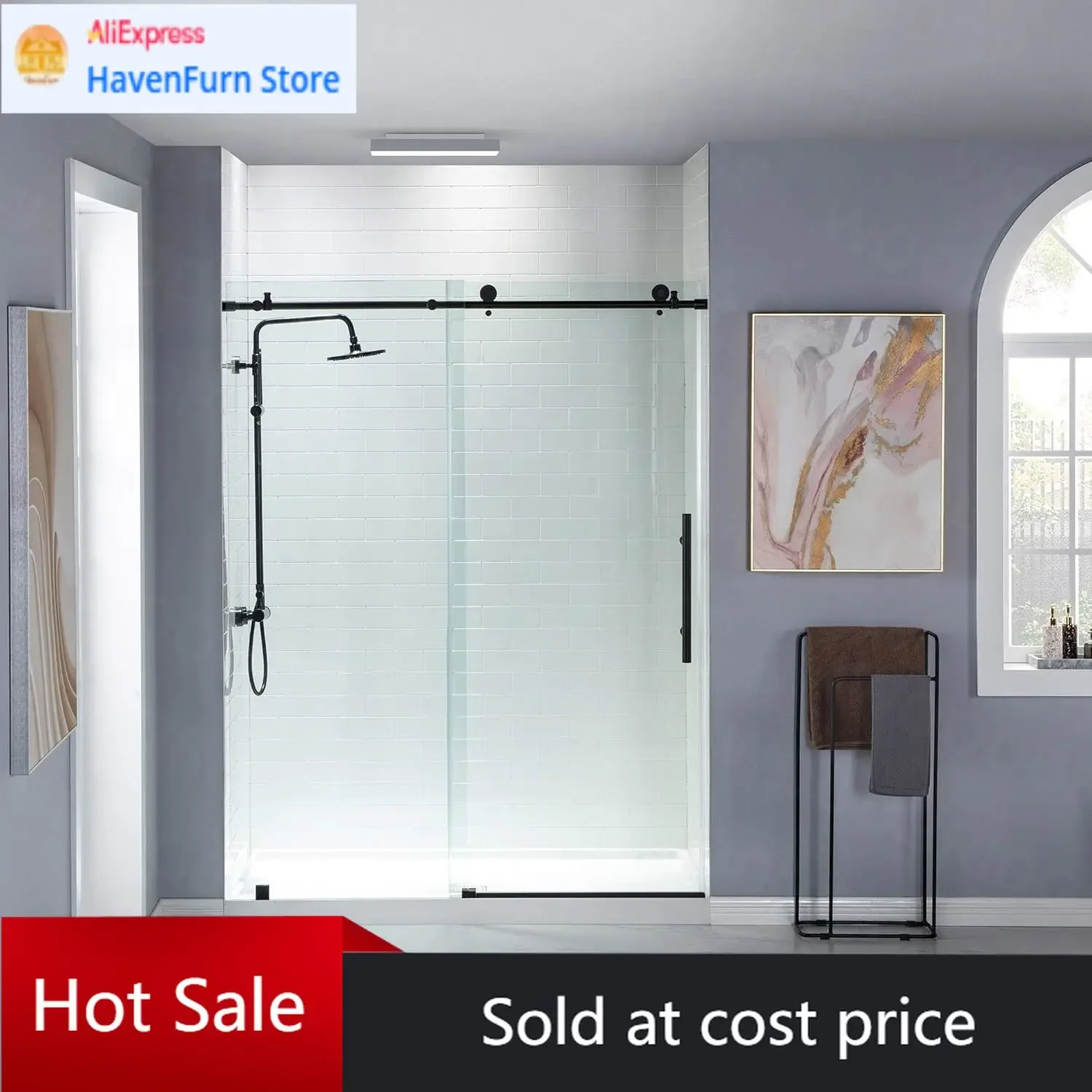 Activity priceFrameless Sliding Shower, 56"-60" Width, 76" Height, 3/8" (10 mm) Clear Tempered Glass, Black Finish, Designed for
Activity priceFrameless Sliding Shower, 56"-60" Width, 76" Height, 3/8" (10 mm) Clear Tempered Glass, Black Finish, Designed for