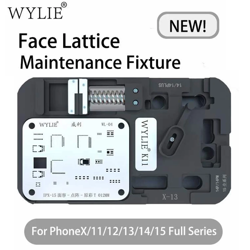 WYLIE K11 Face ID точечная матрица калибровочный чип припой True Tone обслуживание BGA реболлинг трафарет приспособление для iPhone X ~ 15 Pro Max
WYLIE K11 Face ID точечная матрица калибровочный чип припой True Tone обслуживание BGA реболлинг трафарет приспособление для iPhone X ~ 15 Pro Max