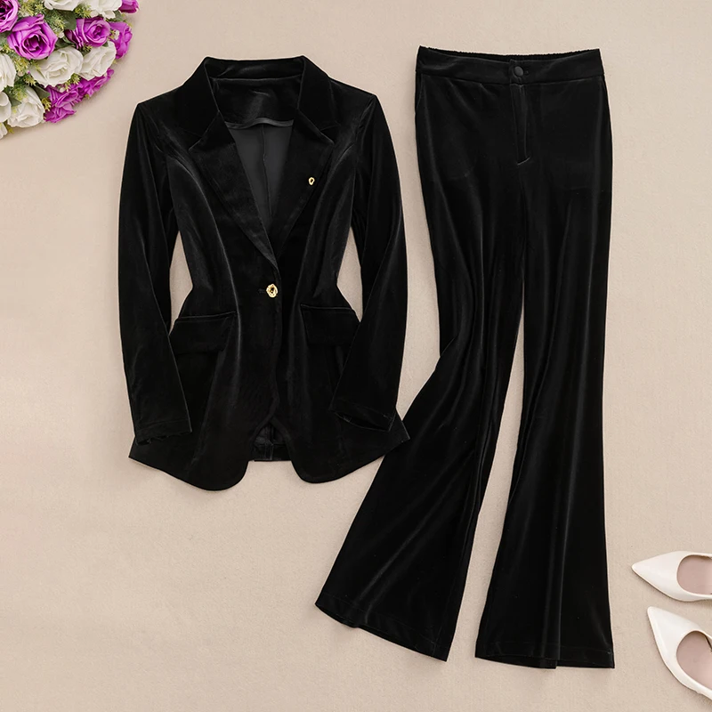 Ele Bla Velvet Suit Set for Women 2026 Spring New Arrival High Quali Two-Piece Suit Long Sve Classic Collar
Ele Bla Velvet Suit Set for Women 2026 Spring New Arrival High Quali Two-Piece Suit Long Sve Classic Collar