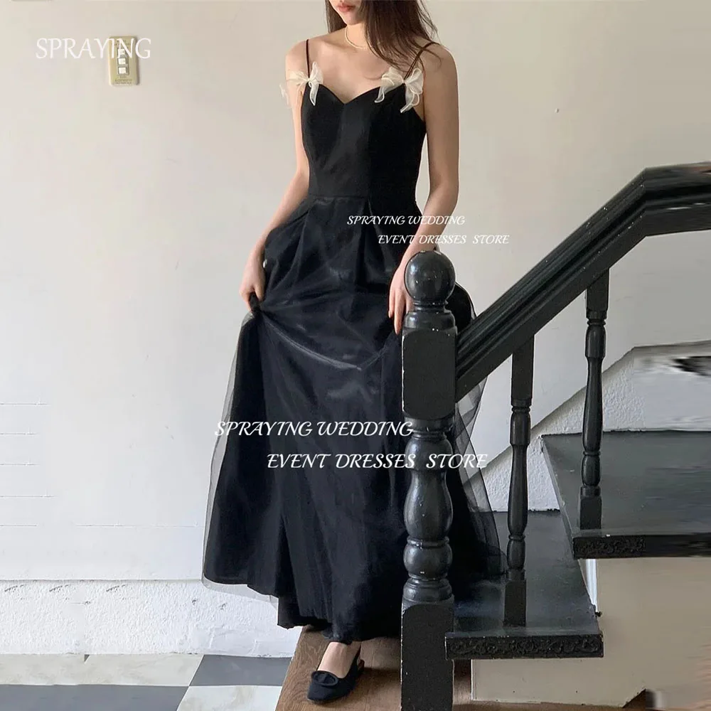 SPRAYING Simple Black A-Line Wedding Dress Sweetheart Tulle Prom Dress Spaghetti Strap Floor-Length Long Formal Party Dresses
SPRAYING Simple Black A-Line Wedding Dress Sweetheart Tulle Prom Dress Spaghetti Strap Floor-Length Long Formal Party Dresses