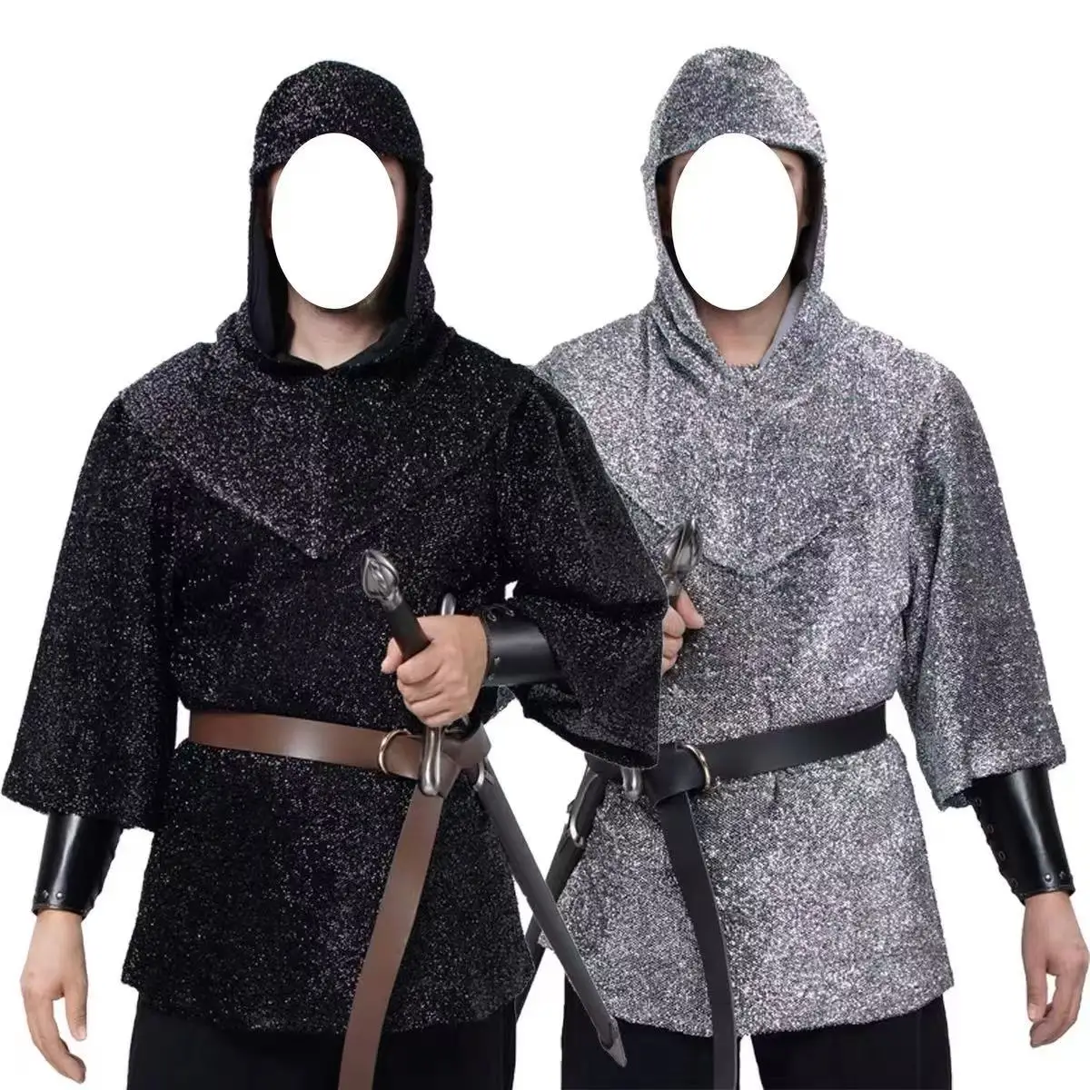 Medieval Knight Templar Cosplay Costume Vintage Renaissance Faux Chainmail Shirt Shawl Set Holloween Carnival Roleplay Suits
Medieval Knight Templar Cosplay Costume Vintage Renaissance Faux Chainmail Shirt Shawl Set Holloween Carnival Roleplay Suits