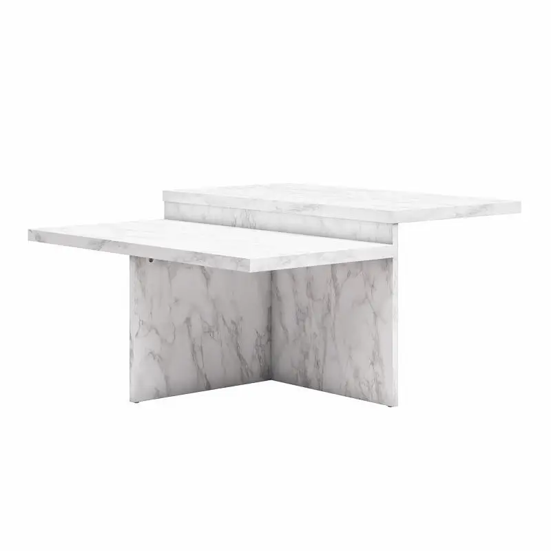 Two tiered Coffee Table Modern Minimalist Style Multi Functional Living Room Table With Marble Pattern Surface
Two tiered Coffee Table Modern Minimalist Style Multi Functional Living Room Table With Marble Pattern Surface