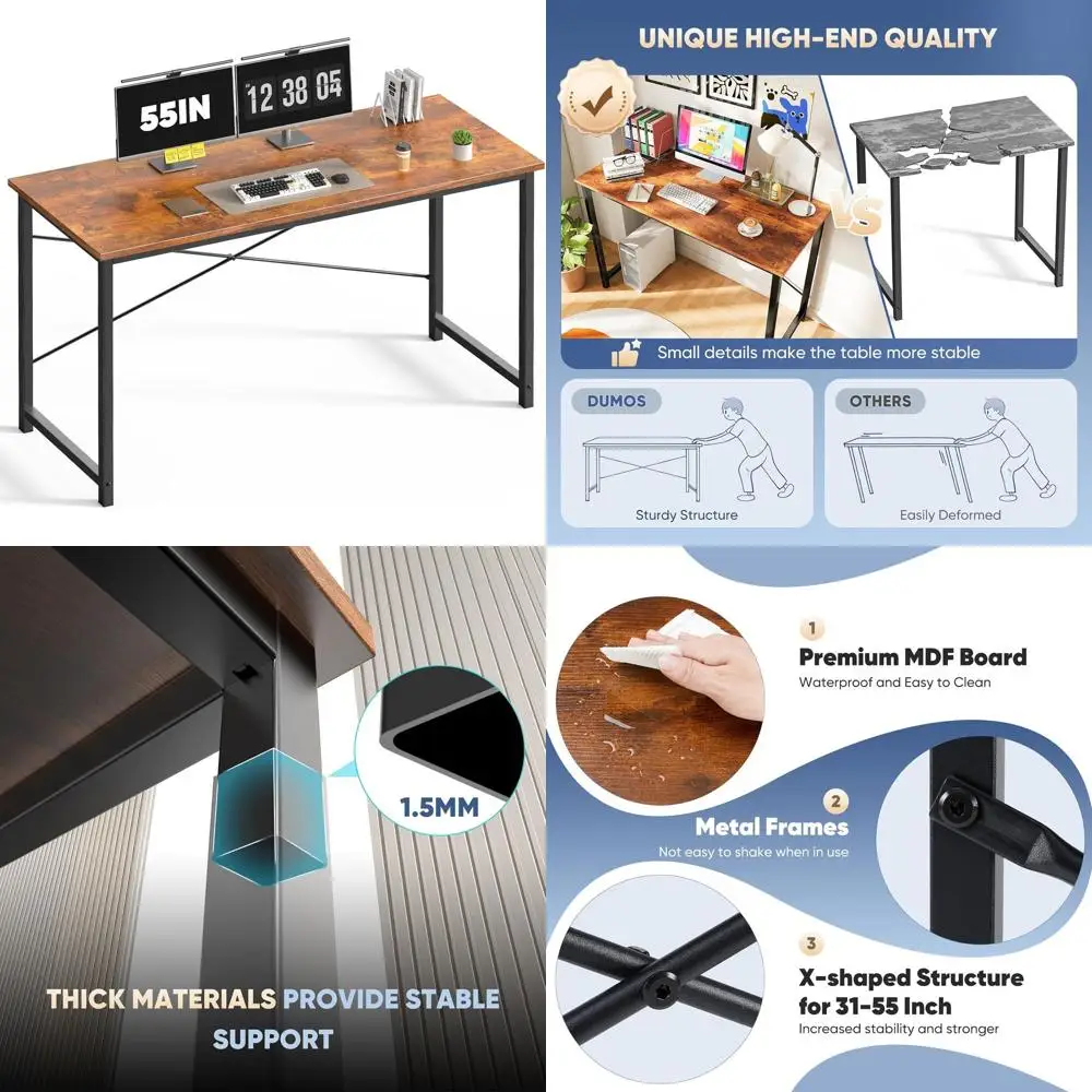 55-дюймовый офисный компьютерный стол, современный простой стиль, письменный рабочий стол для домашней спальни - дерево, коричневый
55-дюймовый офисный компьютерный стол, современный простой стиль, письменный рабочий стол для домашней спальни - дерево, коричневый