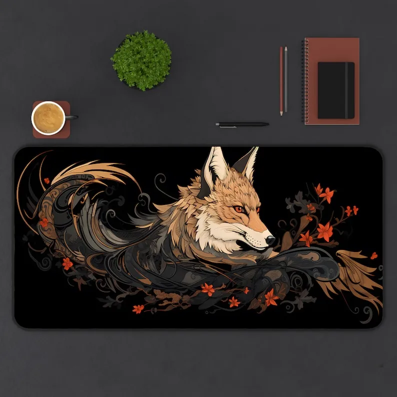 Fox Pattern Japanese-style Mousepad,black and White Color Scheme,Japanese Aesthetic Gaming Deskmat,the Perfect Gift for A Friend
Fox Pattern Japanese-style Mousepad,black and White Color Scheme,Japanese Aesthetic Gaming Deskmat,the Perfect Gift for A Friend