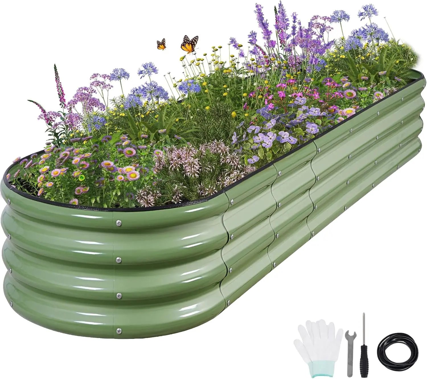 Galvanized Raised Garden Bed - 8X2X1Ft Metal Planter Boxes Outdoor | Oval Steel Raised Bed Kit For Gardening With Protective
Galvanized Raised Garden Bed - 8X2X1Ft Metal Planter Boxes Outdoor | Oval Steel Raised Bed Kit For Gardening With Protective