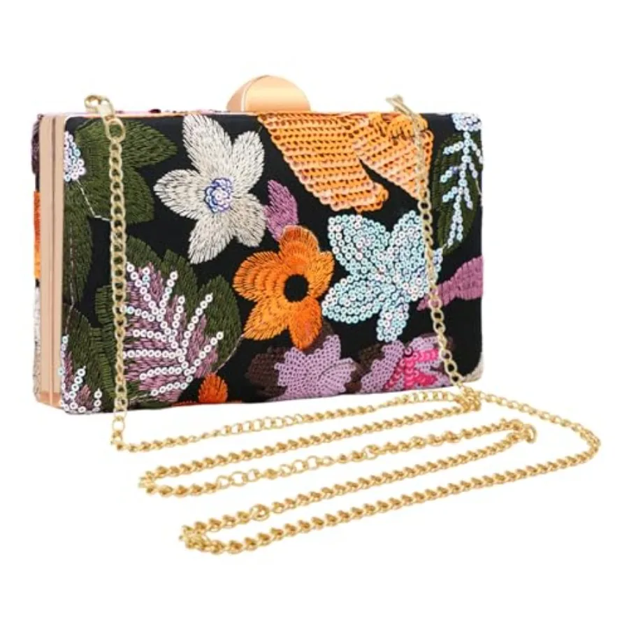 Embroidered Sequin Beaded Floral Clutch Purses Bag for Women Slim Evening Party Handbag Wedding, Prom, Formal Events
Embroidered Sequin Beaded Floral Clutch Purses Bag for Women Slim Evening Party Handbag Wedding, Prom, Formal Events