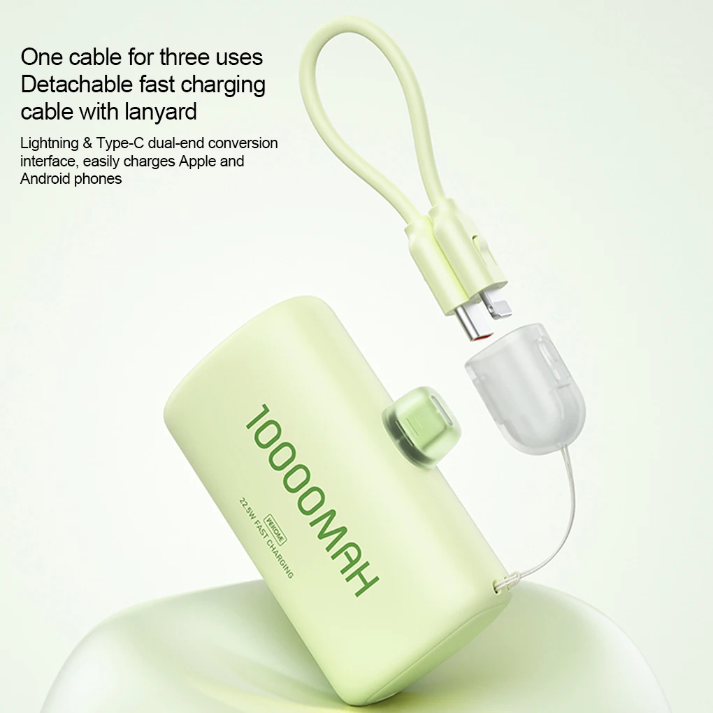 10000mAh Mini Portable Power Bank For iPhone Xiaomi Capsule Mobile Power Built-in Cable External Battery Fast Charger
10000mAh Mini Portable Power Bank For iPhone Xiaomi Capsule Mobile Power Built-in Cable External Battery Fast Charger