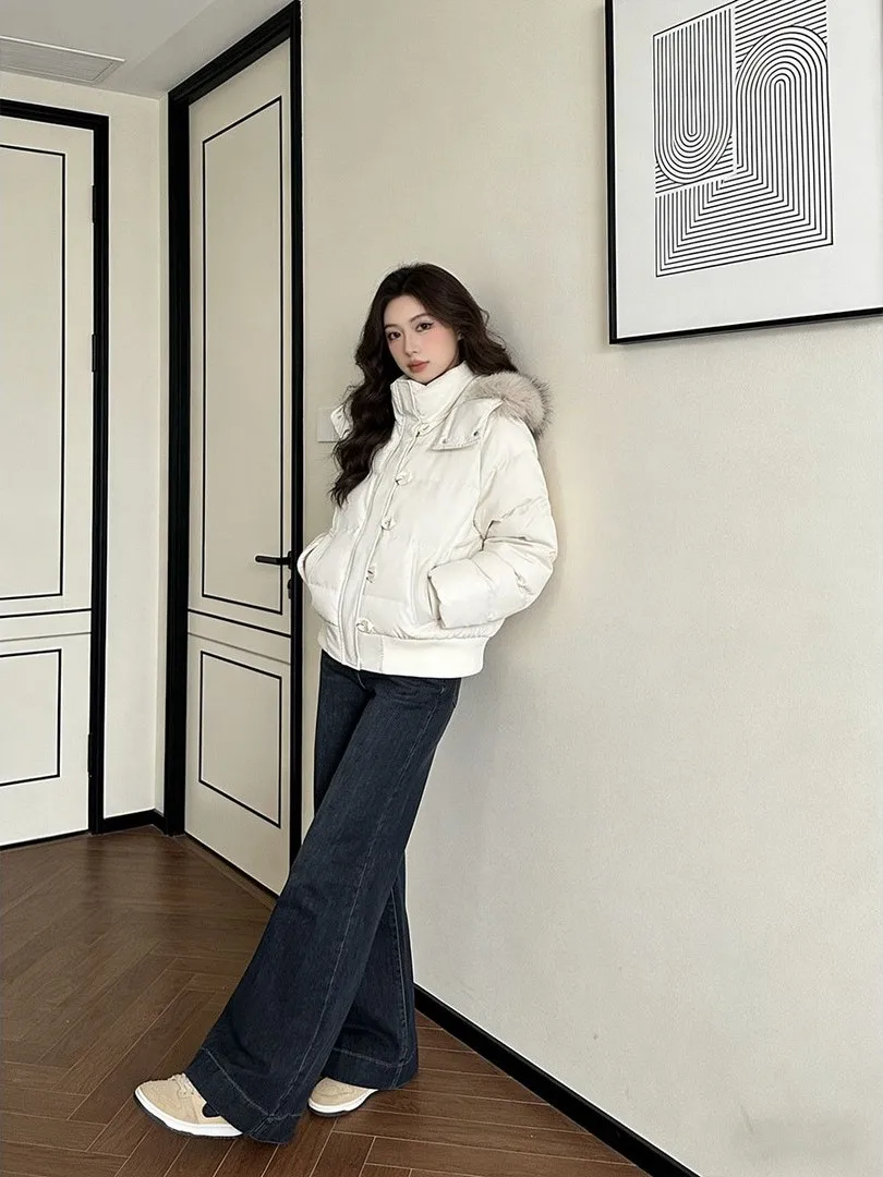 White Fur Collar Hooded Cotton Jacket Women's Winter New Style Short Cotton Coat High-End Feelings Regular Thickness
White Fur Collar Hooded Cotton Jacket Women's Winter New Style Short Cotton Coat High-End Feelings Regular Thickness