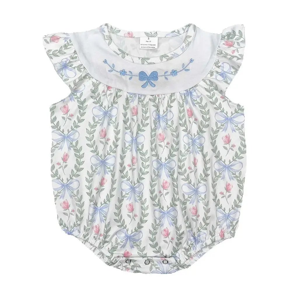 3.7 Embroidered Butterfly Knot Pattern Flower Leaf Flying Sleeve Baby Romper Suit with Lace Trimmed Cuffs And Overalls Style
3.7 Embroidered Butterfly Knot Pattern Flower Leaf Flying Sleeve Baby Romper Suit with Lace Trimmed Cuffs And Overalls Style