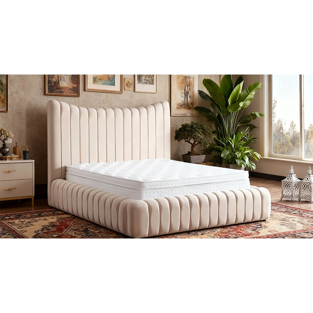 # Modern Wood Plywood Velvet Fabric Bedroom Furniture Tufted Durable Box Spring Bed Frame in Queen/King/Twin Sizes
# Modern Wood Plywood Velvet Fabric Bedroom Furniture Tufted Durable Box Spring Bed Frame in Queen/King/Twin Sizes