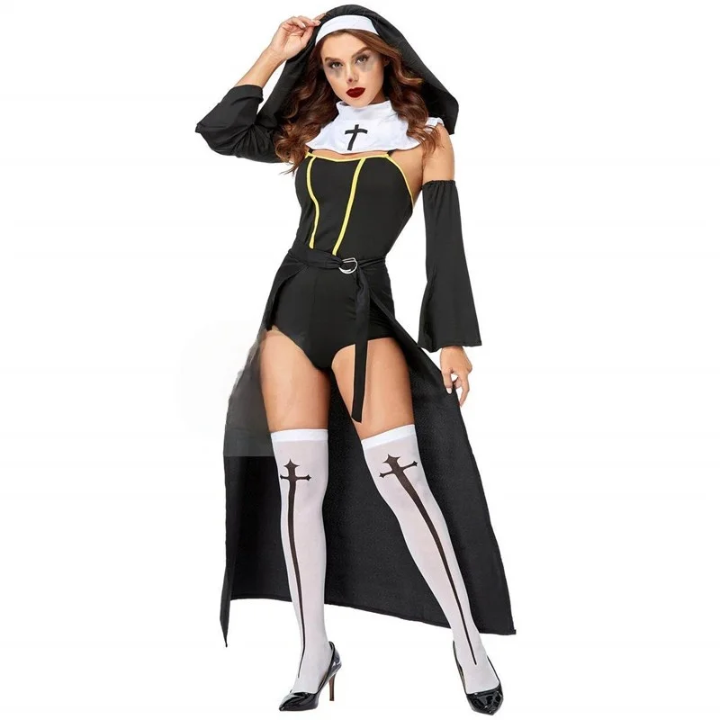Halloween Nun Costume Women's Stage Performance Cosplay Outfit Elegant Monastic Attire for Theaters And Parties
Halloween Nun Costume Women's Stage Performance Cosplay Outfit Elegant Monastic Attire for Theaters And Parties