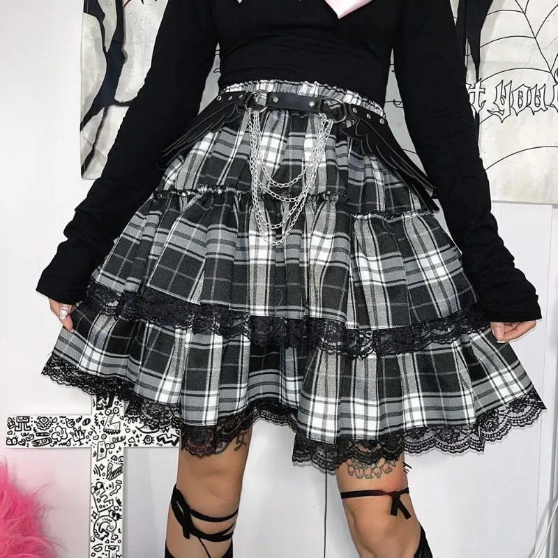 Korean Preppy Style Skirts Women Jupe 2025 Faldas Mujer De Moda High Waist A-line Summer Saia Plaid Patchwork Lace Y2k Skirt
Korean Preppy Style Skirts Women Jupe 2025 Faldas Mujer De Moda High Waist A-line Summer Saia Plaid Patchwork Lace Y2k Skirt