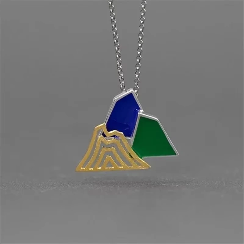 925 Sterling Silver Enamel Mountain Pendant Necklace For Women Men Hiking Outdoor Travel Jewelry
925 Sterling Silver Enamel Mountain Pendant Necklace For Women Men Hiking Outdoor Travel Jewelry