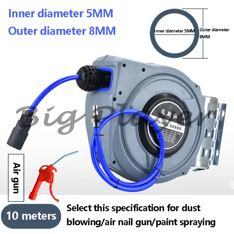 Retractable Air Hose Reel Wall-Mounted Automatic Rewinding Swivel Line Compressor for Automobile Maintenance
Retractable Air Hose Reel Wall-Mounted Automatic Rewinding Swivel Line Compressor for Automobile Maintenance