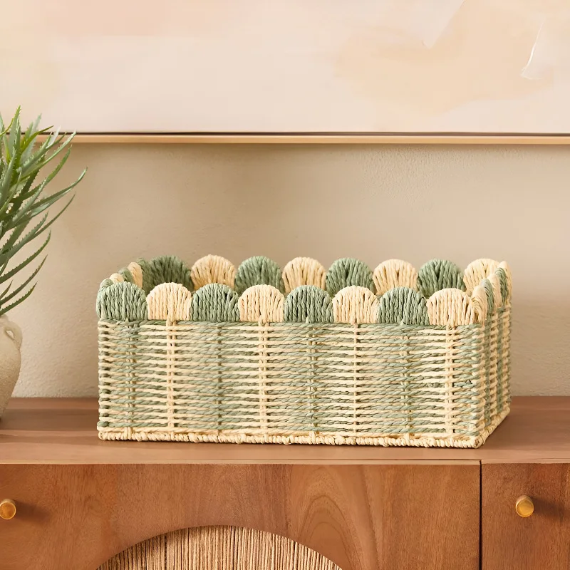 Household Large Capacity Clothes Desktop Snacks, Toys, Sorting And Storage Basket Paper Rope Woven Storage Baskets
Household Large Capacity Clothes Desktop Snacks, Toys, Sorting And Storage Basket Paper Rope Woven Storage Baskets