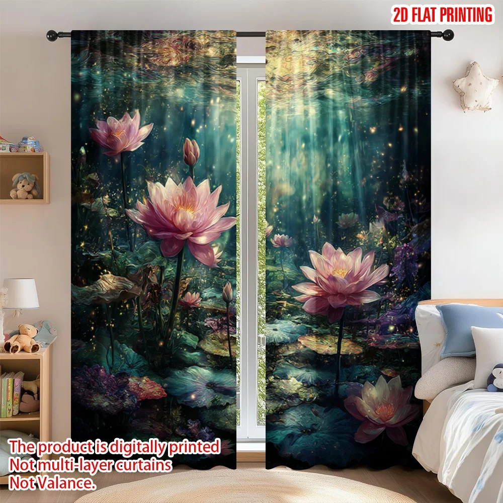 2D flat printing 2pcs Curtain Window Curtains Underwater Lotus Garden Digital Printed Polyester Drapes Holiday Decorations
2D flat printing 2pcs Curtain Window Curtains Underwater Lotus Garden Digital Printed Polyester Drapes Holiday Decorations