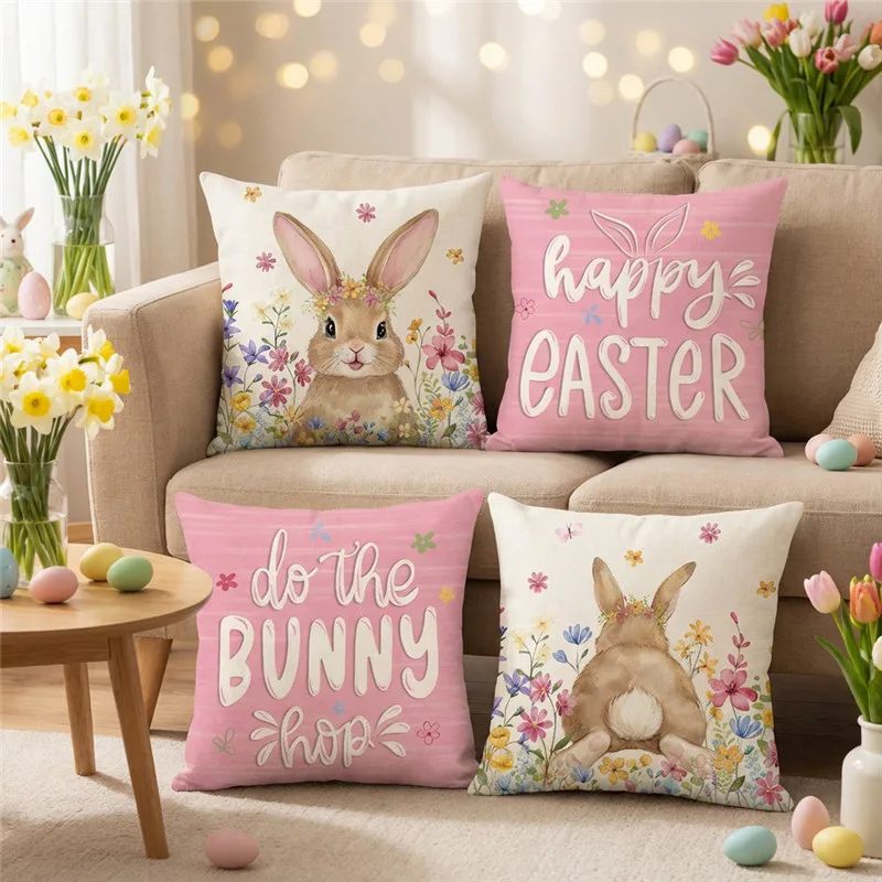 Easter Cushion Cover, 45x45cm Set Of 4,Happy Easter Bunny Throw Pillow Cases for Easter Decoration
Easter Cushion Cover, 45x45cm Set Of 4,Happy Easter Bunny Throw Pillow Cases for Easter Decoration