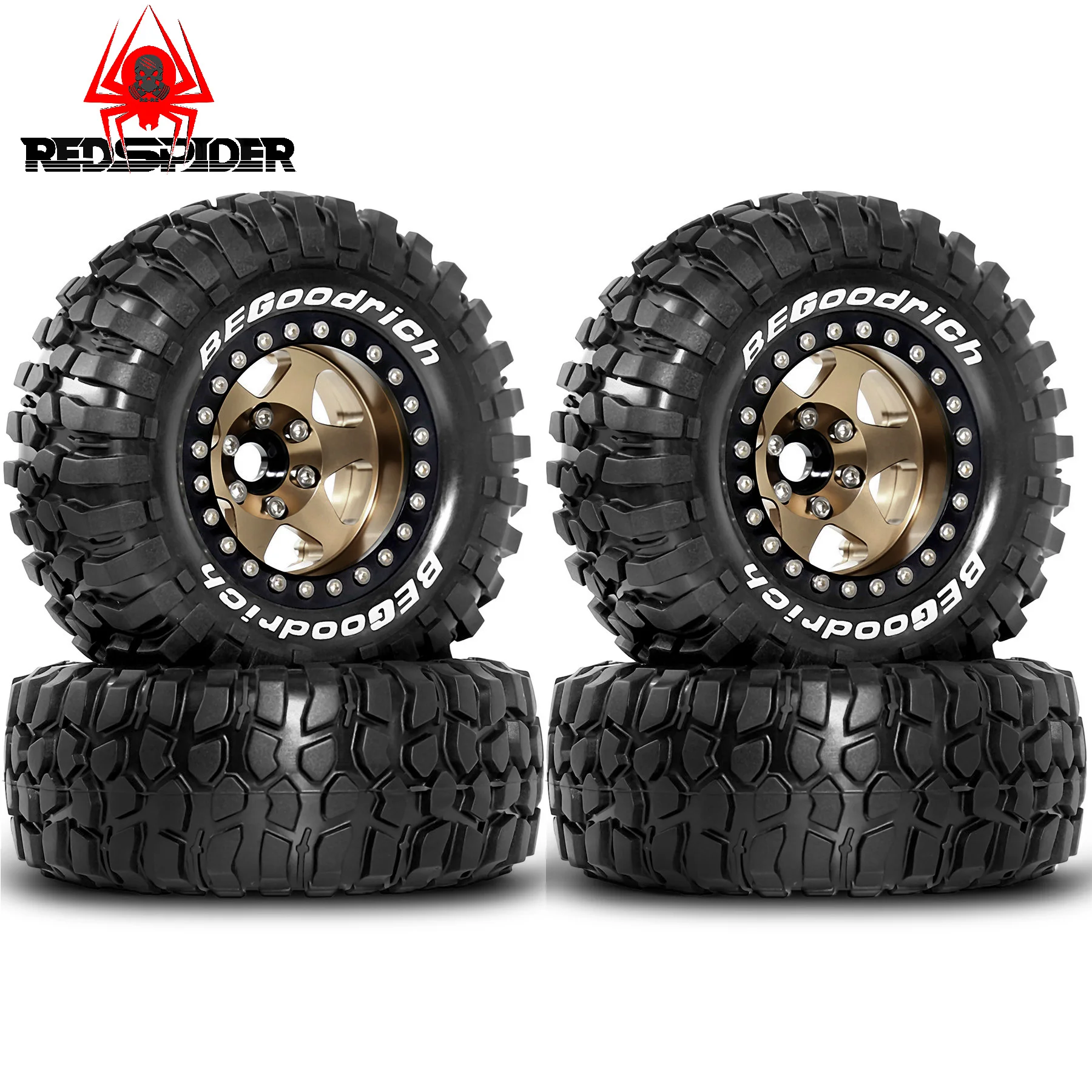 RED SPIDER 4pcs 1.9" Rubber Tires Beadlock Wheels Rims OD 95mm for 1/10 RC Crawler Traxxas TRX4 RC4WD D90 D110 Axial SCX10 MST
RED SPIDER 4pcs 1.9" Rubber Tires Beadlock Wheels Rims OD 95mm for 1/10 RC Crawler Traxxas TRX4 RC4WD D90 D110 Axial SCX10 MST