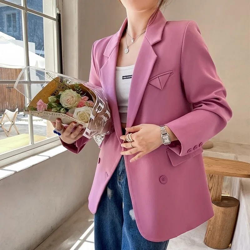 New Fashion Purple-Pink Women's Blazer Jacket Spring Autumn Versatile Korean Style Solid Color Slim Fit Chic Office Lady Coat
New Fashion Purple-Pink Women's Blazer Jacket Spring Autumn Versatile Korean Style Solid Color Slim Fit Chic Office Lady Coat