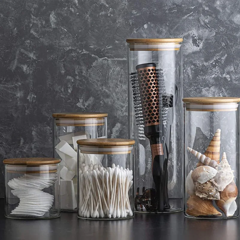 5pc 300/550ml Glass Food Storage Containers With Wooden Lid Kitchen Sealed Jar Food Storage Multigrain Tank Bottle
5pc 300/550ml Glass Food Storage Containers With Wooden Lid Kitchen Sealed Jar Food Storage Multigrain Tank Bottle