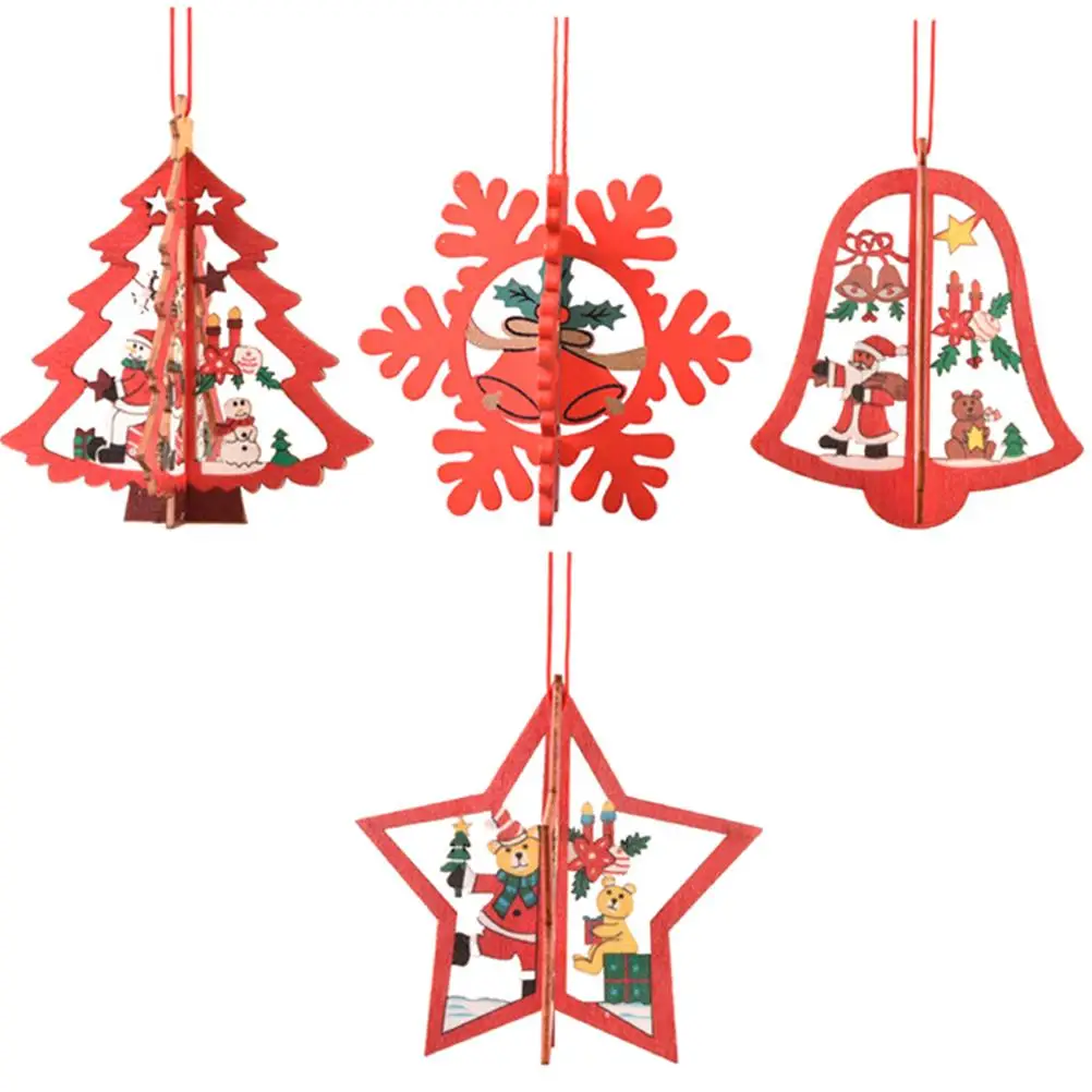 4 Pcs Wooden Party nament Hanging naments Christmas Decorations Red 3D Wood Xmas Decor Xmas Tree Party Gifts
4 Pcs Wooden Party nament Hanging naments Christmas Decorations Red 3D Wood Xmas Decor Xmas Tree Party Gifts
