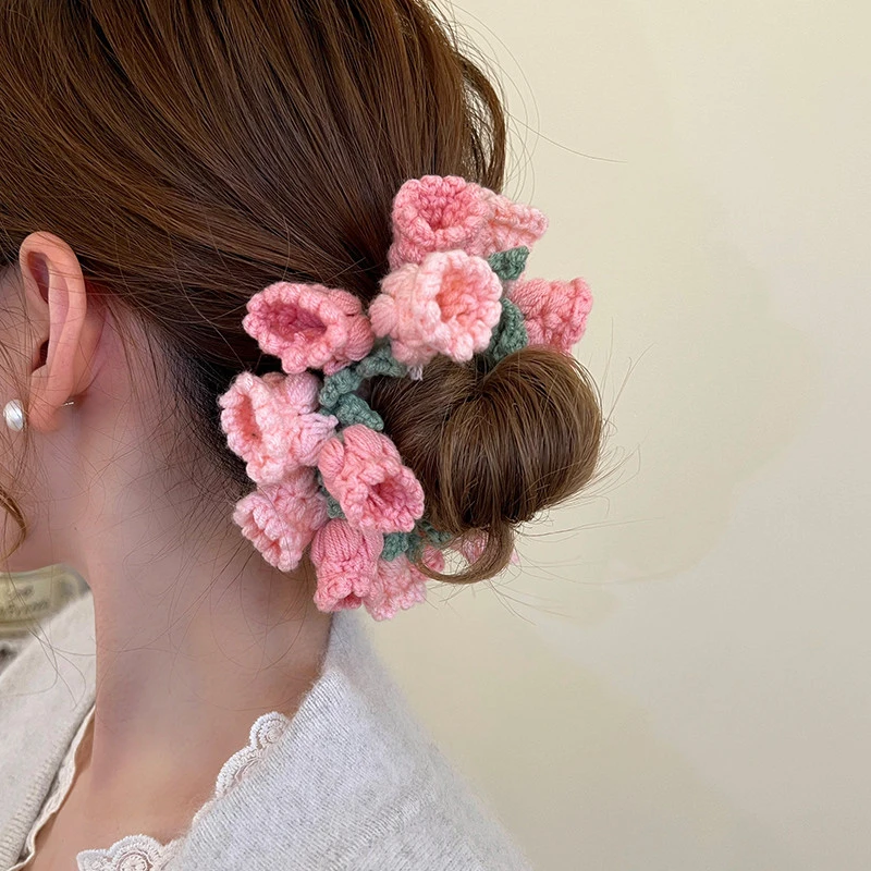 You Listen To The Flowers! Lily of The Valley Hair Band! Wool Flower Large Intestine Hair Rope Girl Heart Rope Women's Hair Reel 
You Listen To The Flowers! Lily of The Valley Hair Band! Wool Flower Large Intestine Hair Rope Girl Heart Rope Women's Hair Reel