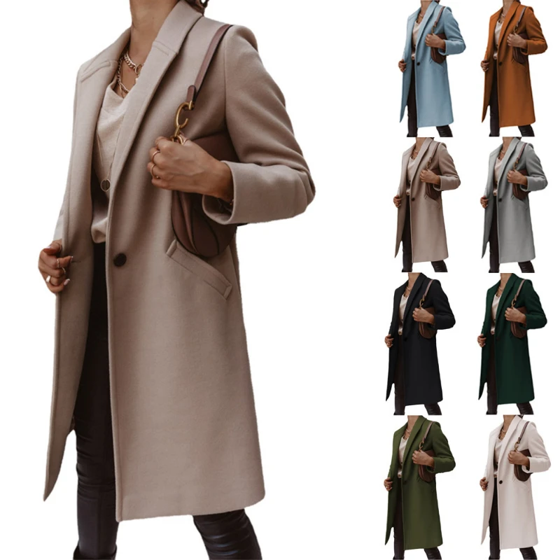 Tilorraine 2023 New Autumn winter Solid collar wedium Long button woolen coat women trench coats for women clothes
Tilorraine 2023 New Autumn winter Solid collar wedium Long button woolen coat women trench coats for women clothes