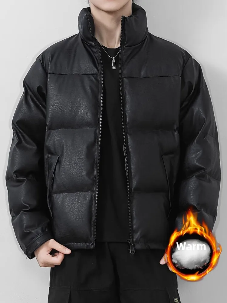 Men's Thiened Winter Cotton Jaet PU Leather Warmth Protection Faionable Trendy Long Sve Zipper Closure Cleanfit Sle
Men's Thiened Winter Cotton Jaet PU Leather Warmth Protection Faionable Trendy Long Sve Zipper Closure Cleanfit Sle