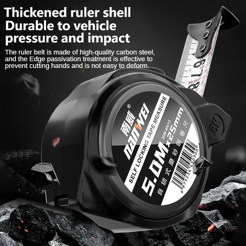 Steel tape measure, household thickened and hardened 5-meter ruler, wear-resistant, anti drop, high-precision self-locking ruler
Steel tape measure, household thickened and hardened 5-meter ruler, wear-resistant, anti drop, high-precision self-locking ruler