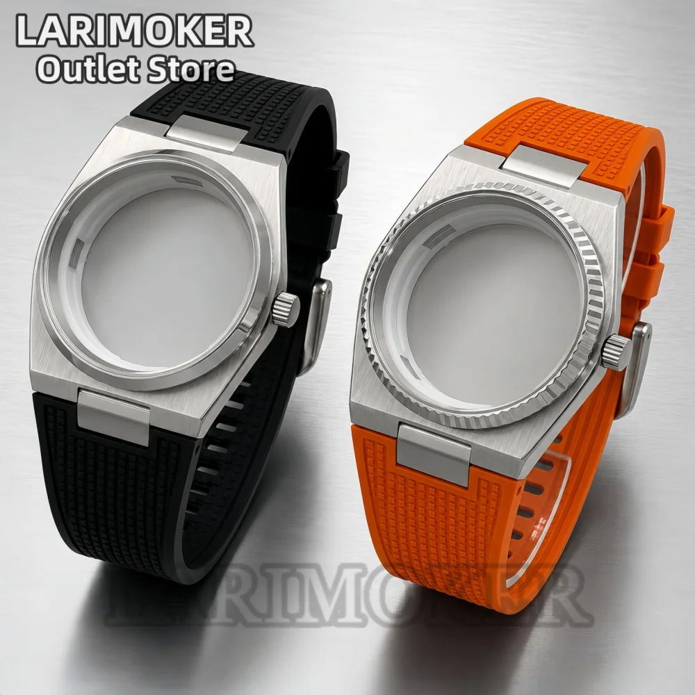 LARIMOKER 39mm Watch Case Brushed Stainless Steel Fluted Polished Bezel Silicone Rubber Strap for NH35 PT5000 Automatic Movement
LARIMOKER 39mm Watch Case Brushed Stainless Steel Fluted Polished Bezel Silicone Rubber Strap for NH35 PT5000 Automatic Movement