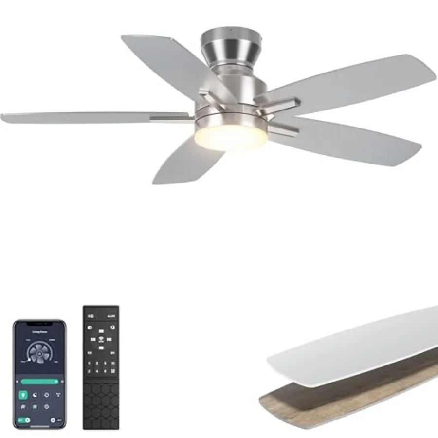 Ceiling Fans with Lights, 42'' Low Profile Ceiling Fan with Light and Remote/APP Control, Modern Flush Mount Ceiling Fan for In
Ceiling Fans with Lights, 42'' Low Profile Ceiling Fan with Light and Remote/APP Control, Modern Flush Mount Ceiling Fan for In