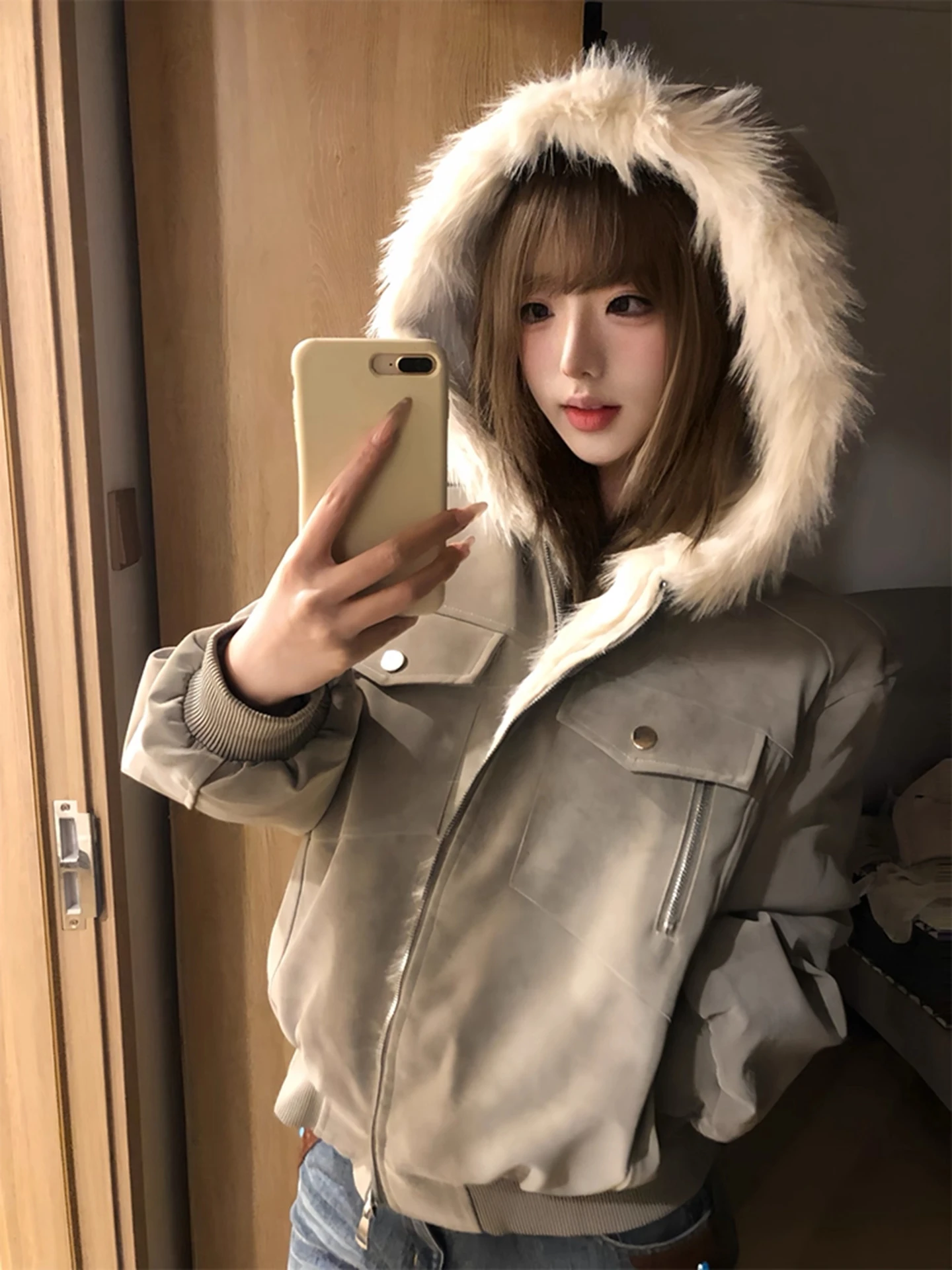 Американский хлопковый джат из искусственной кожи с капюшоном для мужчин и женщин, зимний джинт на подкладке, хлопковая одежда
Американский хлопковый джат из искусственной кожи с капюшоном для мужчин и женщин, зимний джинт на подкладке, хлопковая одежда