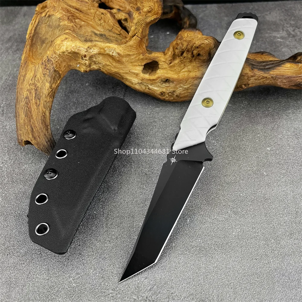 Outdoor Tanto Fixed Blade Knife, 3.54 Inch Blade G10 Grip with Kydex Sheath, Lightweight Practical Tool for Camping Hiking Trips
Outdoor Tanto Fixed Blade Knife, 3.54 Inch Blade G10 Grip with Kydex Sheath, Lightweight Practical Tool for Camping Hiking Trips