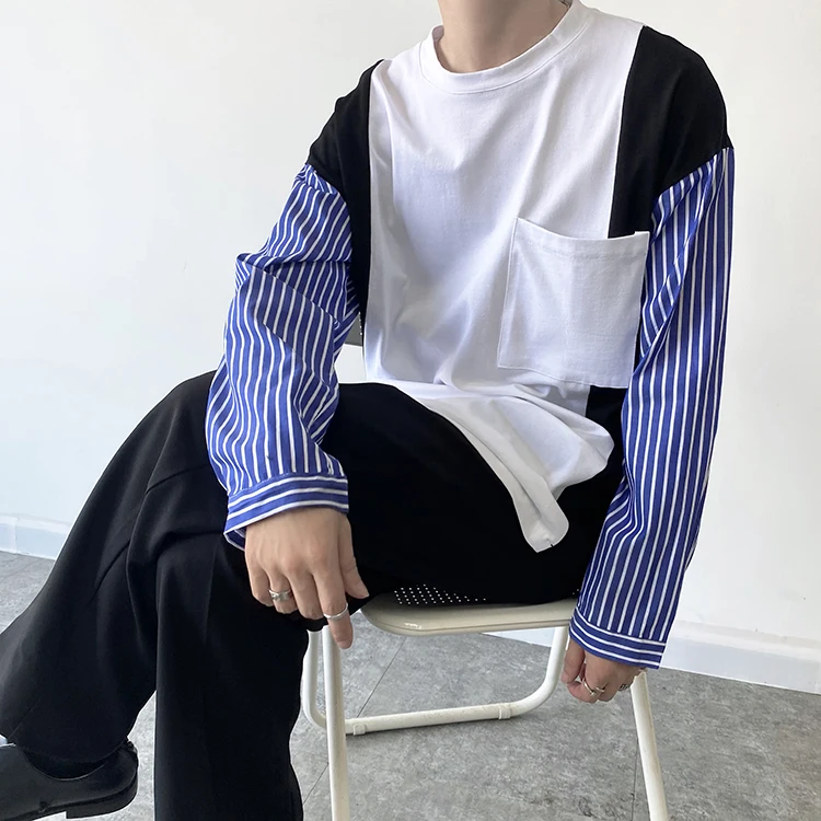 Autumn Men's Hoodie Street Sle High-End Salt System Striped Splicing T-irt Trendy Brand Couple Chic Top Coat
Autumn Men's Hoodie Street Sle High-End Salt System Striped Splicing T-irt Trendy Brand Couple Chic Top Coat