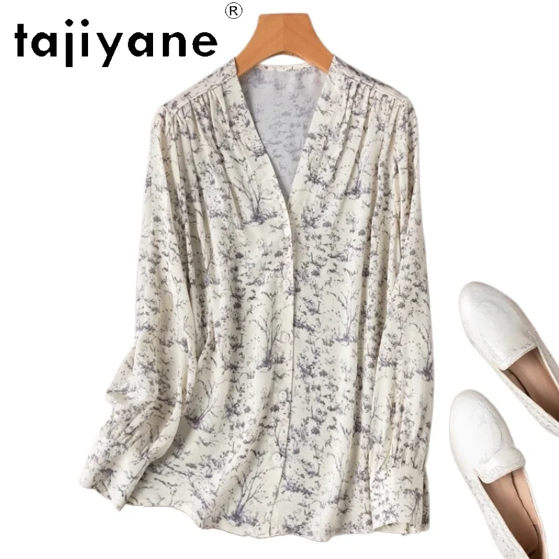 TAJIYANE 100% Mulberry Silk Blouse Woman Elegant V Neck Printed Shirt Long Sleeve Summer Tops 2025 Fashion Ladies Clothes Блузка
TAJIYANE 100% Mulberry Silk Blouse Woman Elegant V Neck Printed Shirt Long Sleeve Summer Tops 2025 Fashion Ladies Clothes Блузка