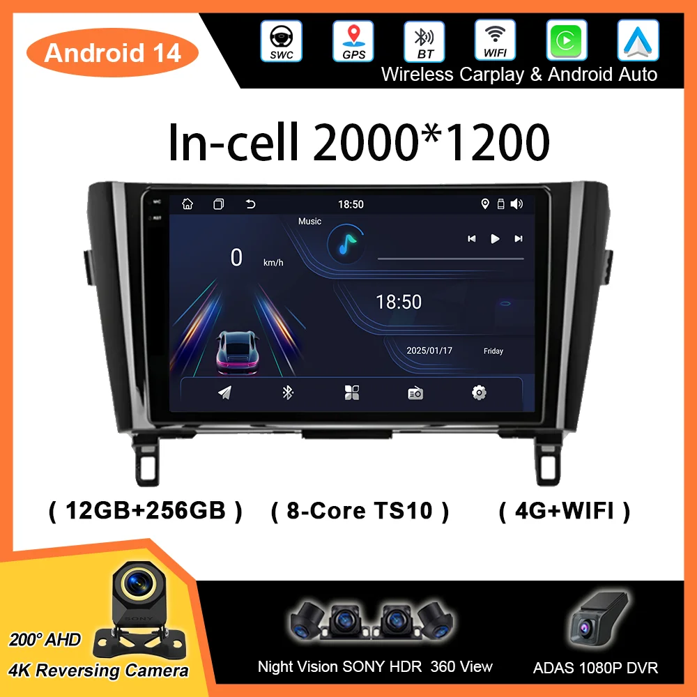 Автомобильный радиоприемник Android 14, стерео для Nissan Qashqai J11 X-Trail 3 T32 2013-2017, автомультимедийный видеоплеер, GPS-навигация, без 2Din
Автомобильный радиоприемник Android 14, стерео для Nissan Qashqai J11 X-Trail 3 T32 2013-2017, автомультимедийный видеоплеер, GPS-навигация, без 2Din
