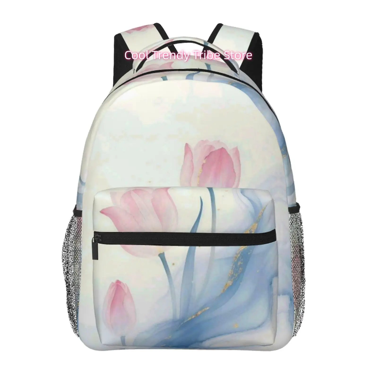 Watercolor Pink Tulip Print Backpack, Minimalist Oxford Daypack, Adjustable Shoulder Straps, for Women Daily Outings, Travel Use
Watercolor Pink Tulip Print Backpack, Minimalist Oxford Daypack, Adjustable Shoulder Straps, for Women Daily Outings, Travel Use