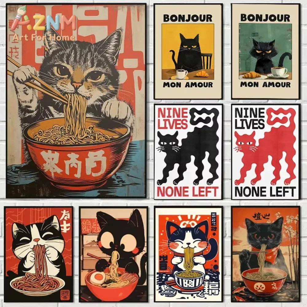 1pc Japanese Cat Eating Noodles Canvas Poster Cat Coffee Bonjour Mon Amour Kitchen Wall Art Prints for Modern Room Home Decor
1pc Japanese Cat Eating Noodles Canvas Poster Cat Coffee Bonjour Mon Amour Kitchen Wall Art Prints for Modern Room Home Decor