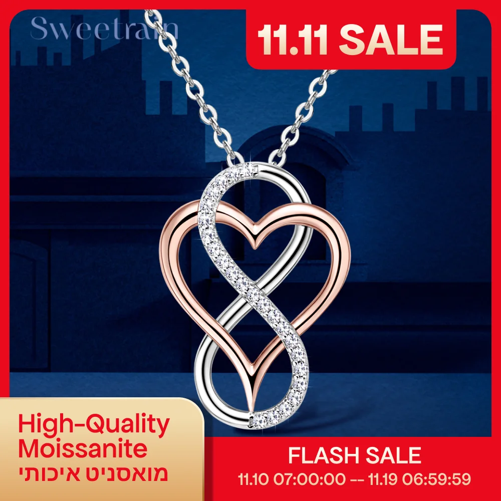 925 Silver Rose Gold Heart Necklace Pendant Full Moissanite Necklace For Women 18k Gold Plated Dainty Choker Valentines Gifts
925 Silver Rose Gold Heart Necklace Pendant Full Moissanite Necklace For Women 18k Gold Plated Dainty Choker Valentines Gifts