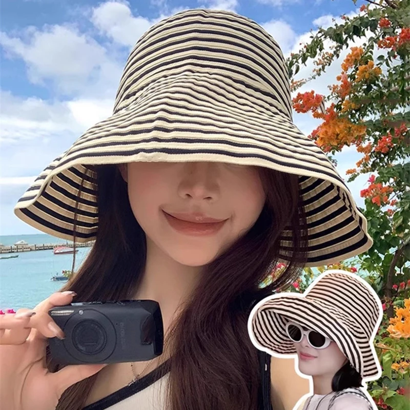 Hot sale Summer Versatile Foldable Color-Blocked Striped Wide-Brimmed Sun Hat For Beach Vacations And Sun Protection
Hot sale Summer Versatile Foldable Color-Blocked Striped Wide-Brimmed Sun Hat For Beach Vacations And Sun Protection